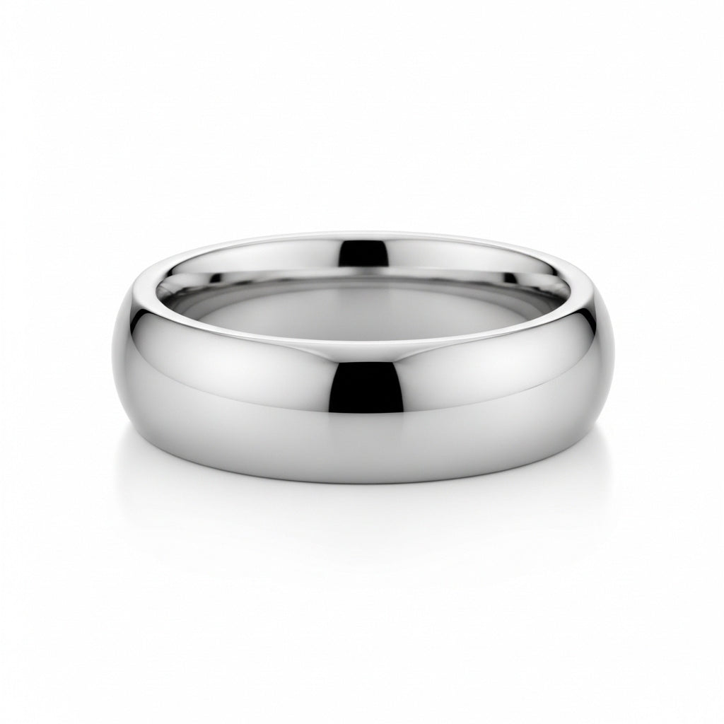 Minimalist Silver Band Ring – Medium Size