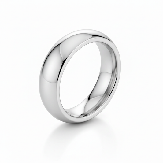 Minimalist Silver Band Ring – Medium Size