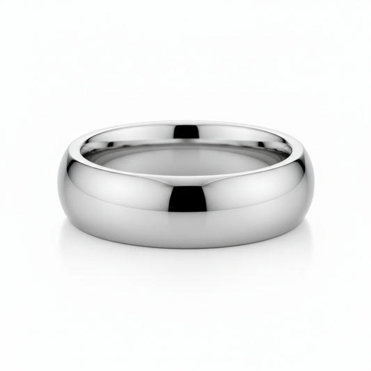Minimalist Silver Band Ring – Medium Size